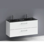 Νιπτήρας επίπλου διπλός γυάλινος VETRO KARAG