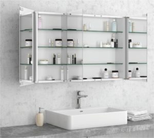 Ερμάριο αλουμινίου με τρείς πόρτες καθρέπτη ECONOMY 120x60x14,5cm KARAG - Image 2