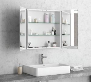 Ερμάριο αλουμινίου με δύο πόρτες καθρέπτη ECONOMY 80x60x14,5cm KARAG - Image 2