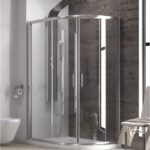 Καμπίνα ασύμμετρη ημικυκλική με διάφανο κρύσταλλο FLORA 650 KARAG