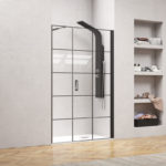 Καμπίνα τοίχο σε τοίχο με κρύσταλλο NERO 5 PORTA KARAG