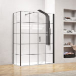 Καμπίνα ορθογώνια με σταθερό κρύσταλλο NERO 6 KARAG