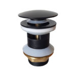 Βαλβίδα νιπτήρος με υπερχείλιση και μαύρο ματ καπάκι PRAXIS